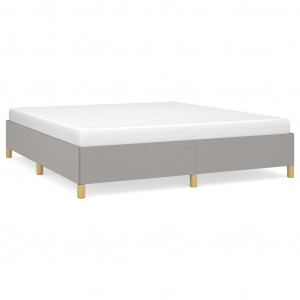 Estrutura de cama sem colchão 180x200 cm tecido cinzento-claro H