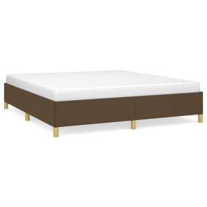 Estrutura de cama sem colchão 180x200 cm tecido castanho-escuro H