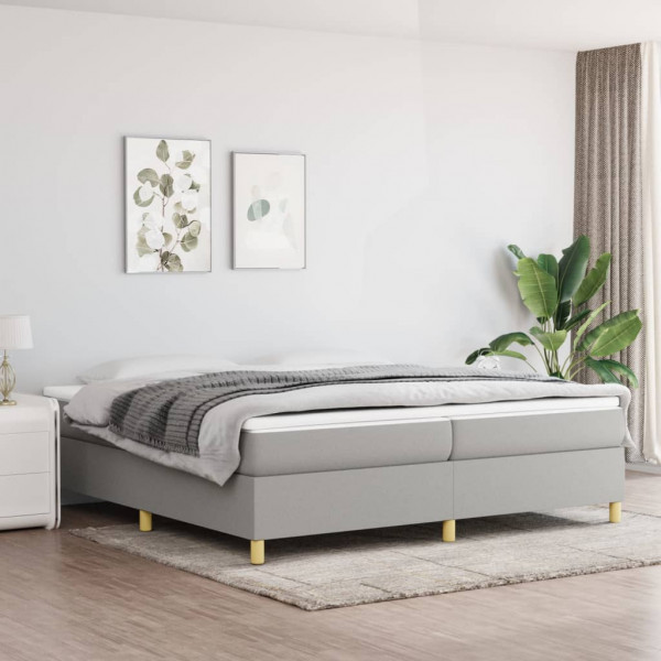 Estructura de cama box spring tela gris claro 200x200 cm D