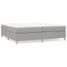 Estructura de cama box spring tela gris claro 200x200 cm 2