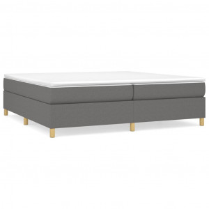 Estructura de cama box spring tela gris oscuro 200x200 cm H