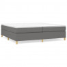Estructura de cama box spring tela gris oscuro 200x200 cm 2