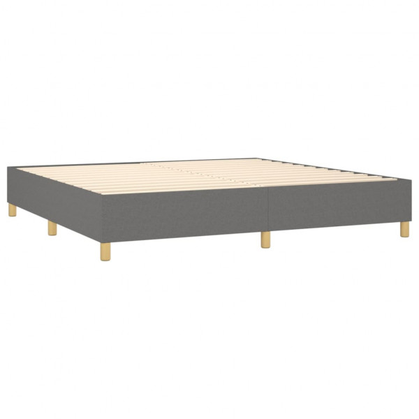 Estructura de cama box spring tela gris oscuro 200x200 cm M 4