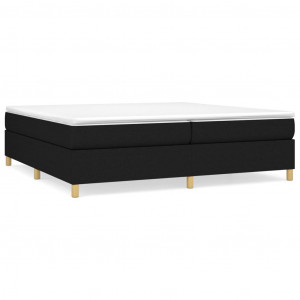 Estructura de cama box spring tela negro 200x200 cm H