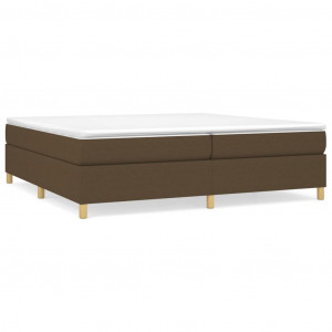 Estructura de cama box spring tela marrón oscuro 200x200 cm H