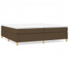 Estructura de cama box spring tela marrón oscuro 200x200 cm 2