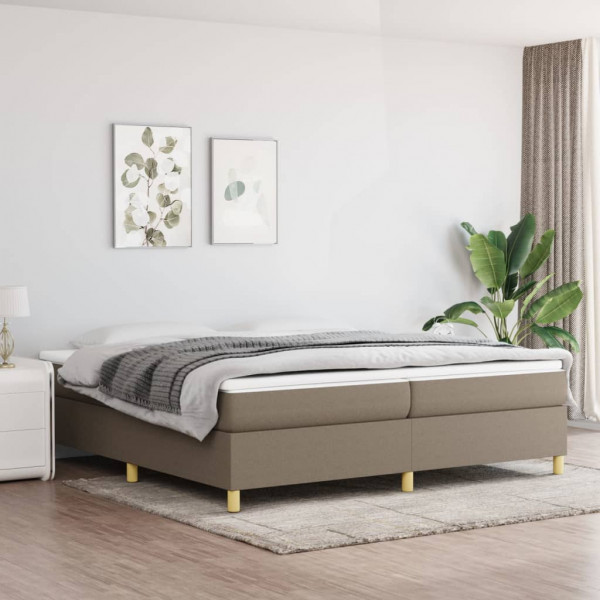 Estructura de cama box spring tela gris taupe 200x200 cm D