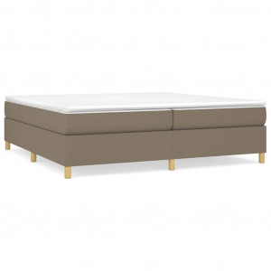 Cama sem colchão 200x200 cm tecido cinzento-acastanhado H