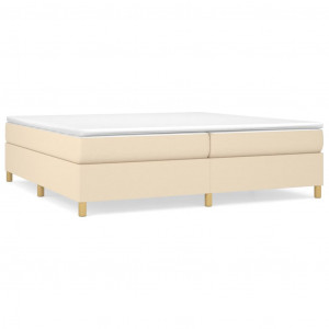 Estrutura de cama sem colchão 200x200 cm tecido cor creme H