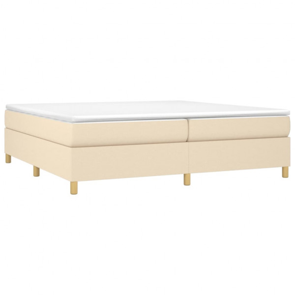 Estructura de cama box spring tela color crema 200x200 cm M 3