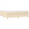Estructura de cama box spring tela color crema 200x200 cm 3