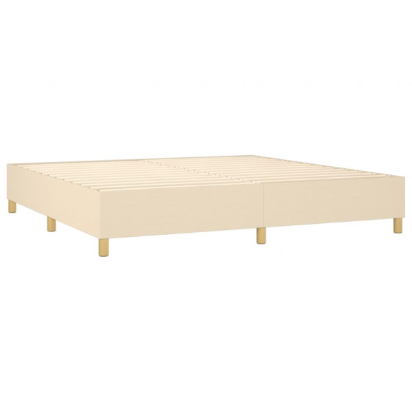 Estructura de cama box spring tela color crema 200x200 cm M 4