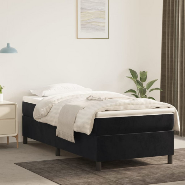 Estructura de cama box spring terciopelo negro 80x200 cm D