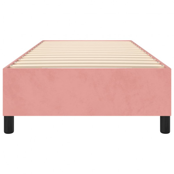 Estructura de cama box spring terciopelo rosa 80x200 cm M 5