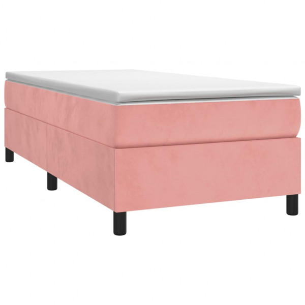 Estructura de cama box spring terciopelo rosa 90x190 cm M 3
