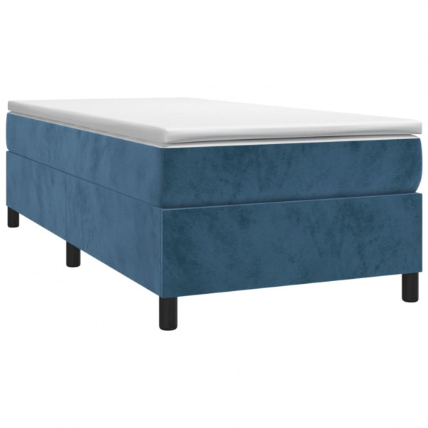 Estrutura de cama sem colchão 90x200 cm veludo azul-escuro M 3