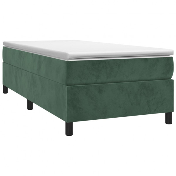 Estructura de cama box spring terciopelo verde oscuro 100x200cm M 3