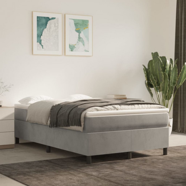 Estructura de cama box spring terciopelo gris claro 120x200 cm D