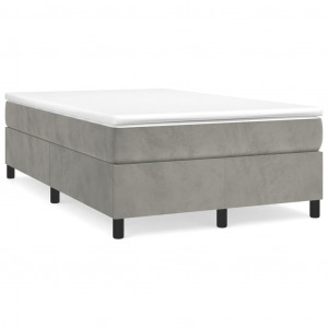 Estrutura de cama sem colchão 120x200 cm veludo cinzento-claro H