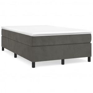 Estrutura de cama sem colchão 120x200 cm veludo cinzento-escuro H