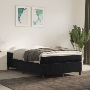 Estrutura de cama sem colchão 120x200 cm veludo preto H