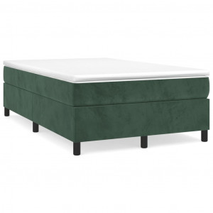 Estrutura de cama sem colchão 120x200 cm veludo verde-escuro H