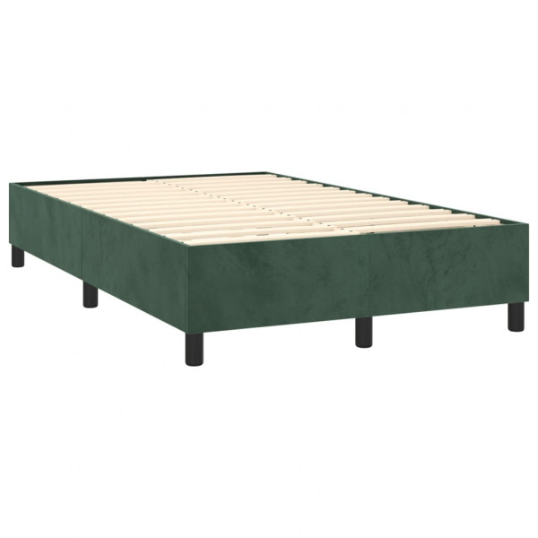 Estructura de cama box spring terciopelo verde oscuro 120x200cm M 4