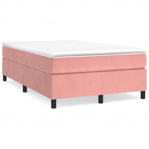 Estructura de cama box spring terciopelo rosa 120x200 cm H