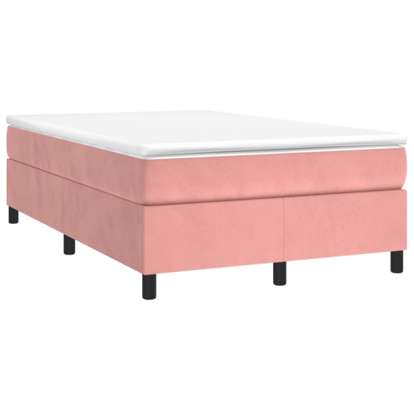 Estructura de cama box spring terciopelo rosa 120x200 cm M 3