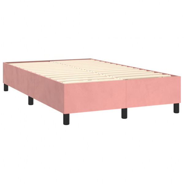 Estrutura de cama 120x200 cm veludo rosa M 4