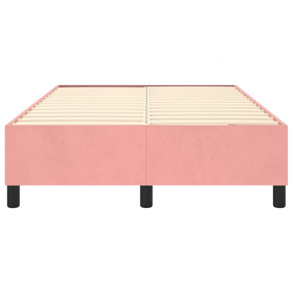Estrutura de cama 120x200 cm veludo rosa M 5