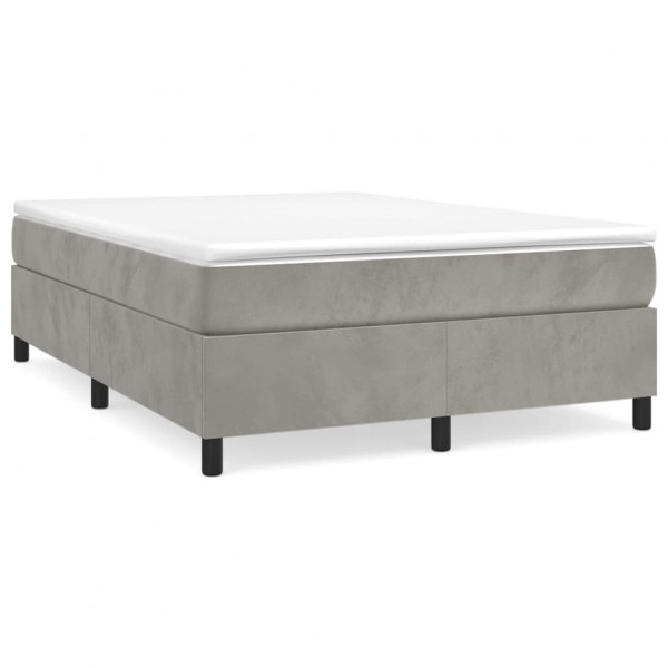 Estructura de cama box spring terciopelo gris claro 140x190 cm M 2