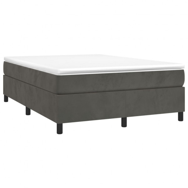 Estructura de cama box spring terciopelo gris oscuro 140x190cm M 3