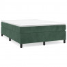 Estructura de cama box spring terciopelo verde oscuro 140x190cm 2