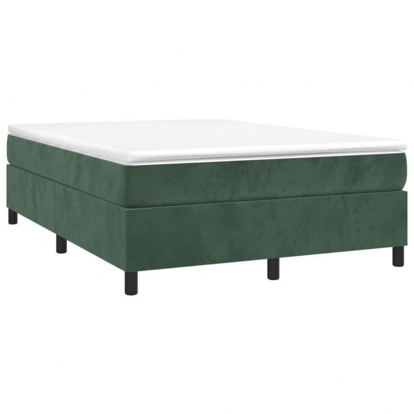 Estrutura de cama sem colchão 140x190 cm veludo verde-escuro M 3