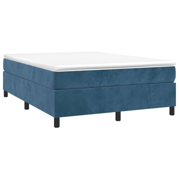 Estructura de cama box spring terciopelo azul oscuro 140x190 cm M 3