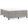 Estructura de cama box spring terciopelo gris claro 140x200 cm 2