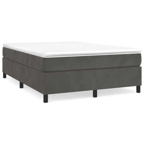 Estructura de cama box spring terciopelo gris oscuro 140x200 cm M 2
