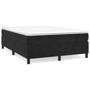 Estrutura de cama sem colchão 140x200 cm veludo preto H