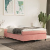 Estructura de cama box spring terciopelo rosa 140x200 cm 1