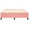 Estrutura de cama 140x200 cm veludo rosa 5
