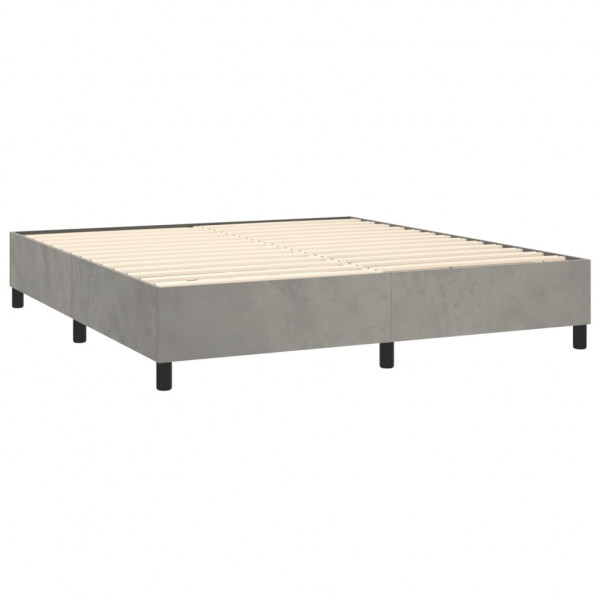 Estructura de cama box spring terciopelo gris claro 180x200 cm M 4