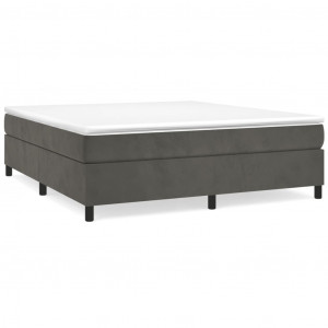 Estrutura de cama sem colchão 180x200 cm veludo cinzento-escuro H