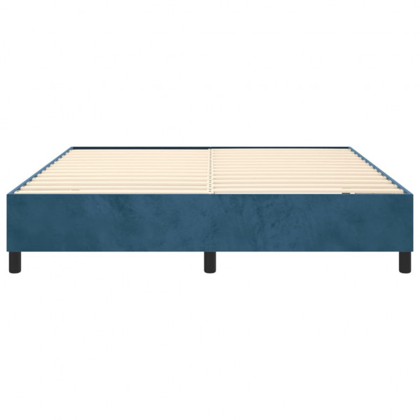Estrutura de cama sem colchão 180x200 cm veludo azul-escuro M 5