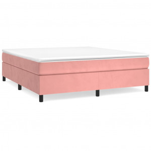 Estrutura de cama 180x200 cm veludo rosa H