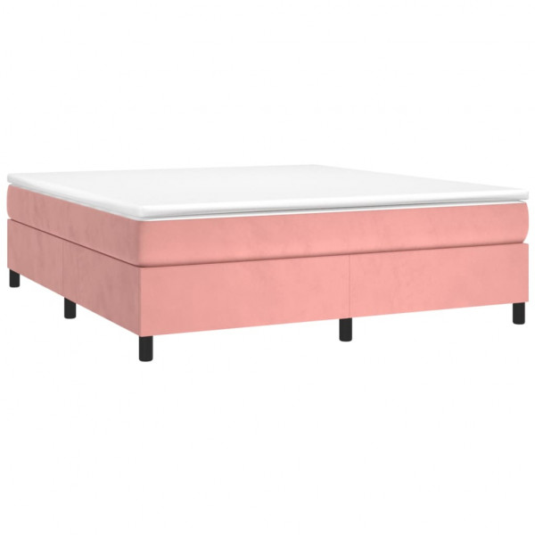 Estructura de cama box spring terciopelo rosa 180x200 cm M 3