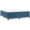 Estructura de cama box spring terciopelo azul oscuro 200x200 cm 2