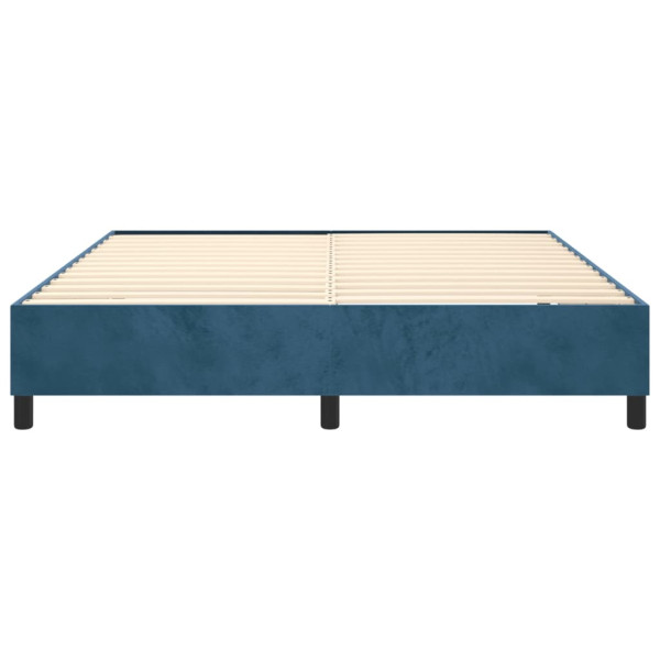 Estructura de cama box spring terciopelo azul oscuro 200x200 cm M 5