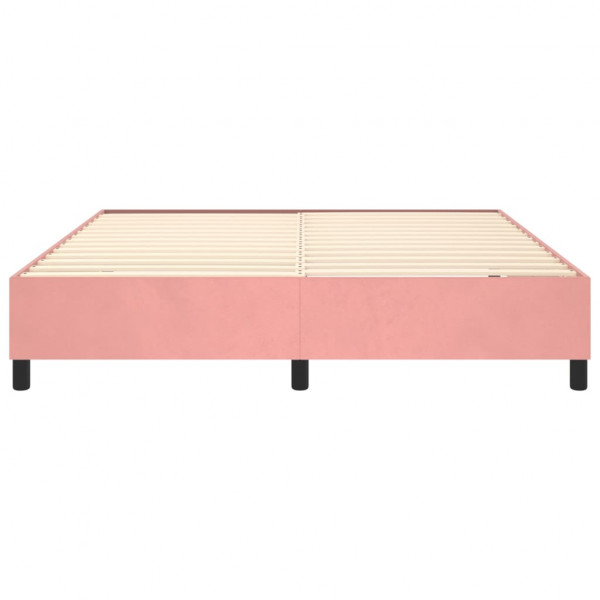 Estrutura de cama 200x200 cm veludo rosa M 5