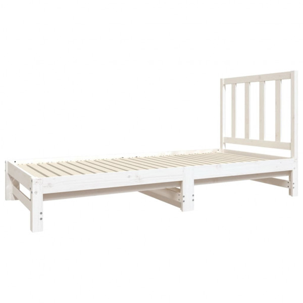 Sofá cama removível madeira maciça de pinho branco 2x(90x190) cm M 4